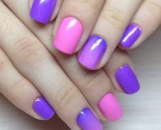 Как аккуратно накрасить ногти двумя цветами
